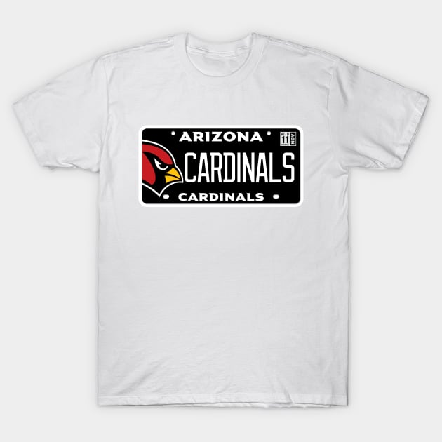 Arizona Cardinals Vanity Plate T-Shirt by LunaGFXD